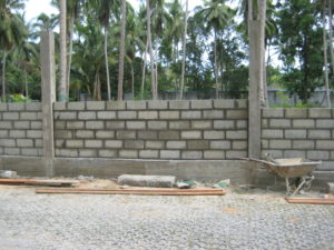 Cement fence wall construction koh samui