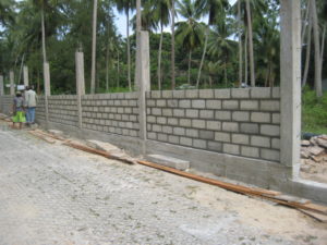 Cement fence wall construction koh samui