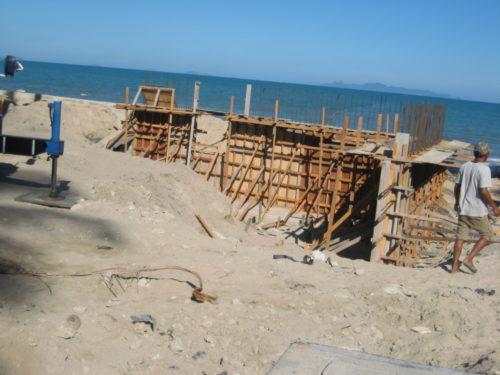 lipanoi beach cement wall