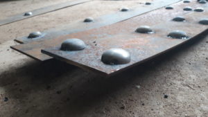5cm iron rivets top of 6mm iron plate