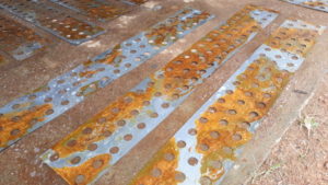 rusted sheet on floor. Project half way